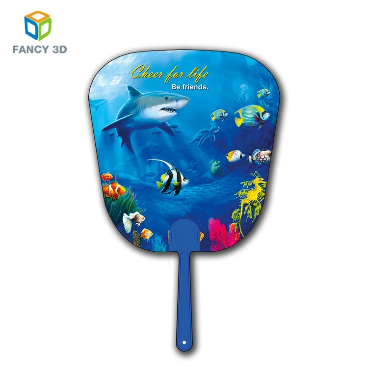 Zebulun 2018 Trending Products Baby Plastic PET PP 3D Lenticular Hand Fan For Gift