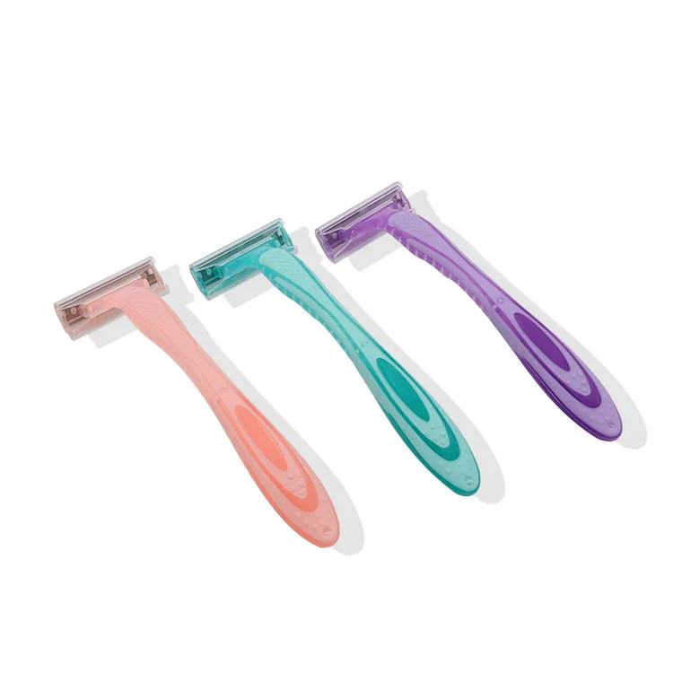 OEM plastic handle factory shaver razor twin blade shavers for women