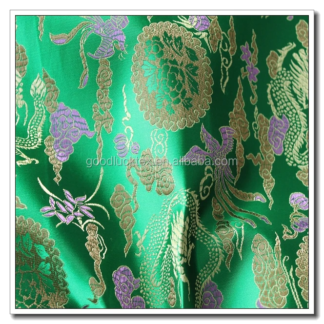 metallic 100% polyester brocade silk fabric