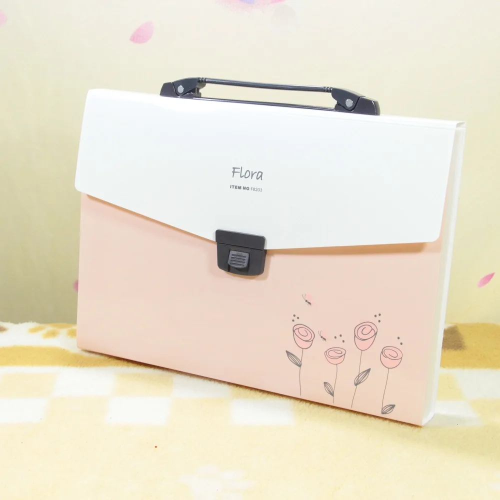 A4 Office School Document Bags Box File Case with Handle Expandable File Folders with Divider File folder storage bag