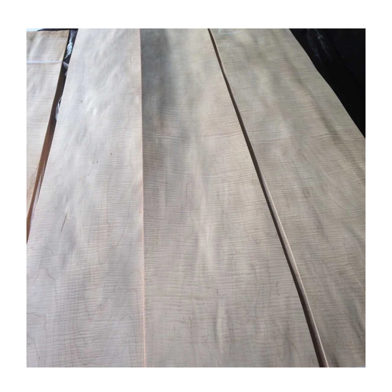 Natural Sliced Cut Canadian Maple Wood Veneer Curly  Veneer For Furniture Decorative