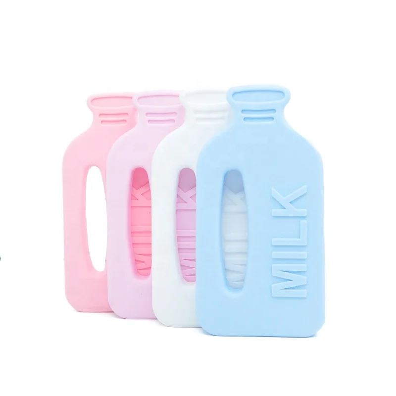milk bottle Silicone teether baby food grade silicone baby chewing toys silicone baby teething