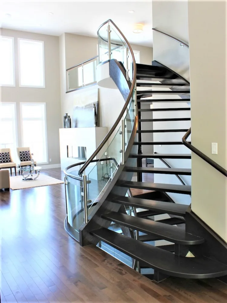 
modern indoor/outdoor usage wrought iron stair design 