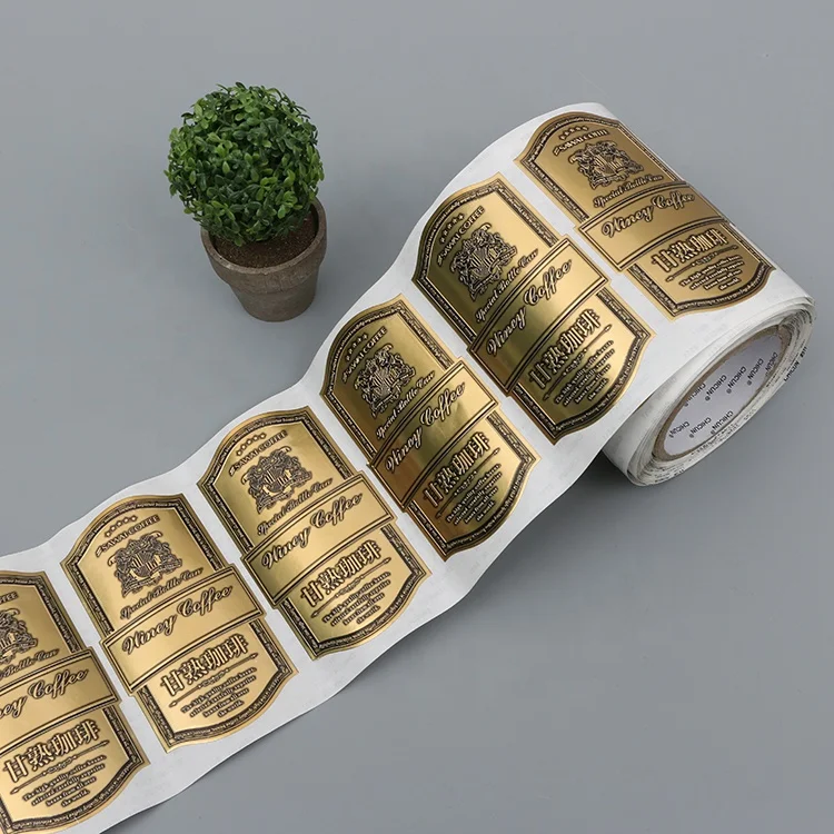 Personalized Embossed Self Adhesive Wine Bottle Label Printed Aluminum Labels