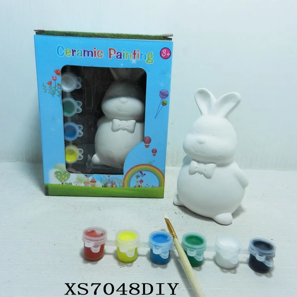 Home decoration DIY uncoated ceramic animal figurines to paint