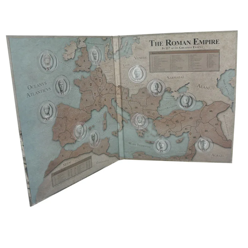 The Roman Empire Coin Collecting Paper Board Album Folder With PVC Trays and Matt Lamination