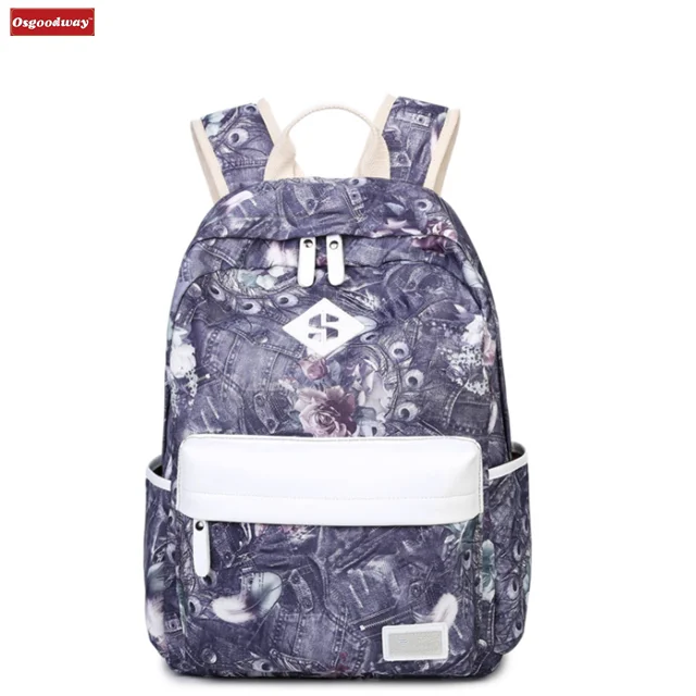 Osgoodway Мода Досуг Рюкзак для обувь девочек подростков школьные рюкзаки для женщин печати