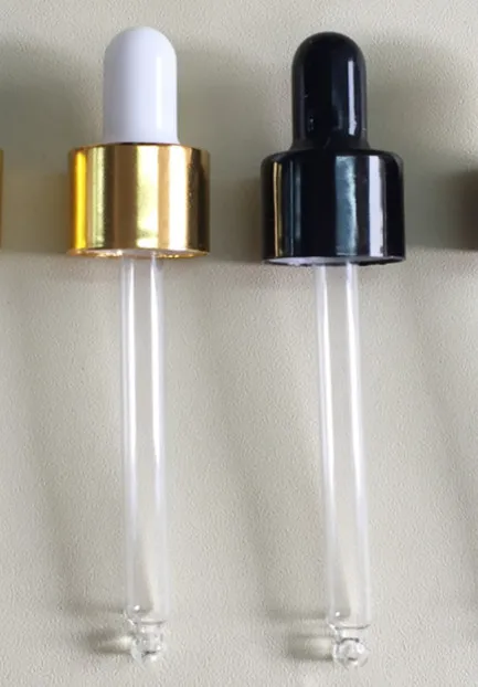 
glass pipette aluminium dropper cap with rubber head 