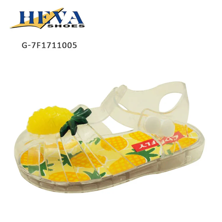  Симпатичные сандалии-желе с ананасами модные Нескользящие сандалии из пвх карамельных цветов ремешком на пятке для маленьких