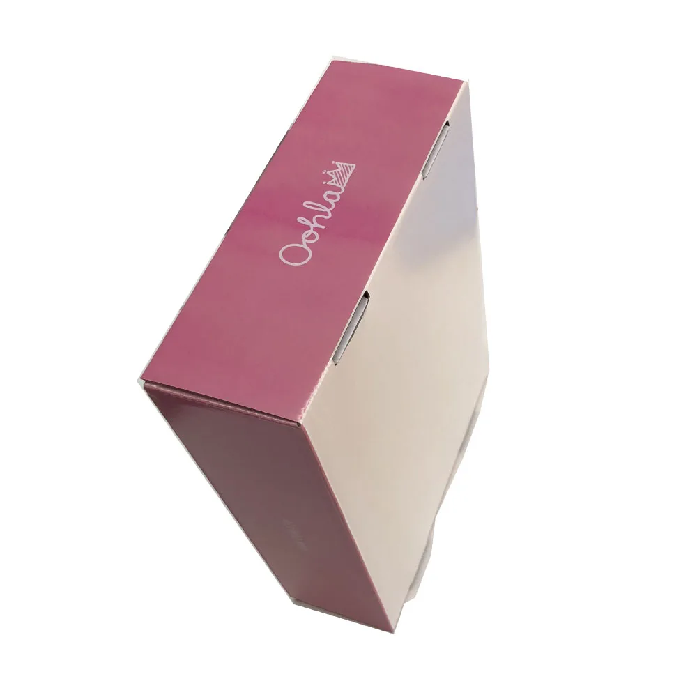 
Pink gold Custom design printing folding shipping paper clothing packaging gift box 