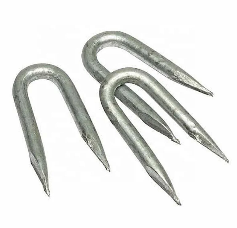 u nail ,u shape Fence Staple for attaching barbed wire to wooden fence posts
