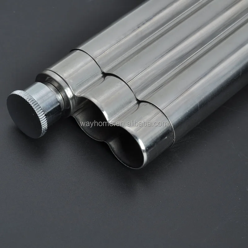 Stainless Steel Flask with 3 cigar Holder cigar tubes cigar tobacco case CU-011-21
