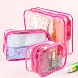 Different small medium large size & blue red yellow color pvc cosmetic bag pvc toiletry bag clear toiletry bag with low MOQ
