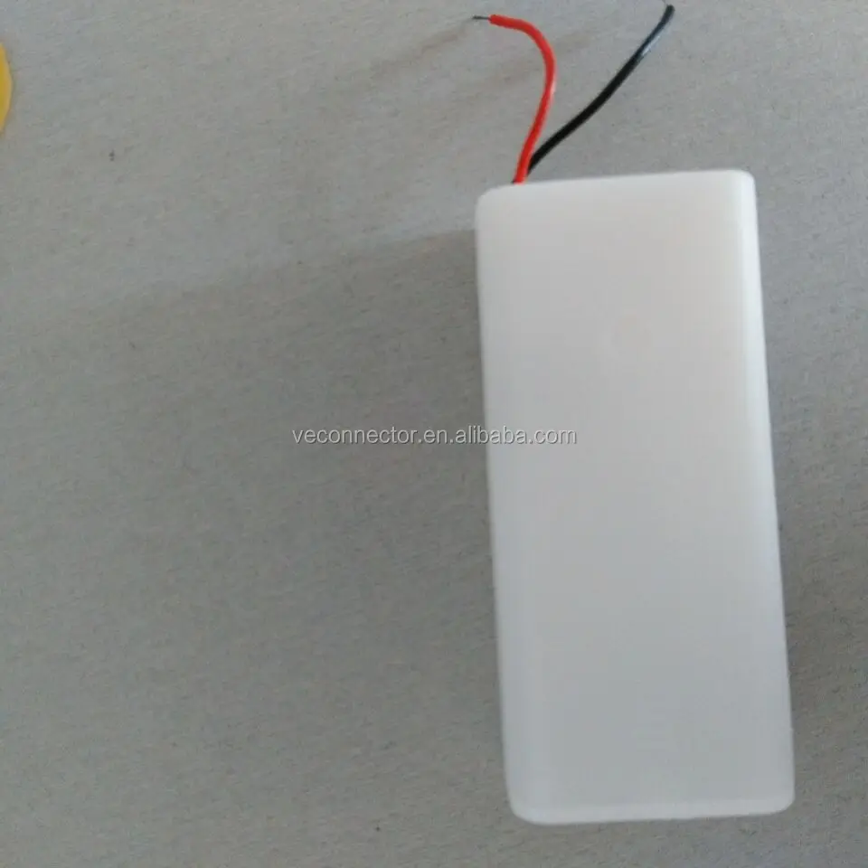 white 2AA longer Battery Holder with switch and wires