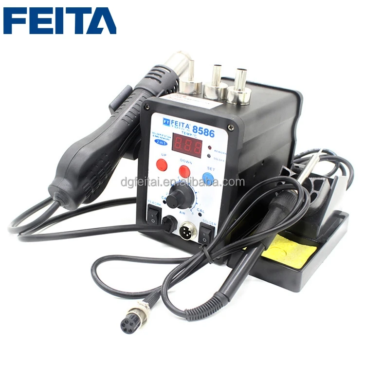 FEITA 8586 Hot Air Gun and Soldering Iron 2 in 1 Electric Soldering Station