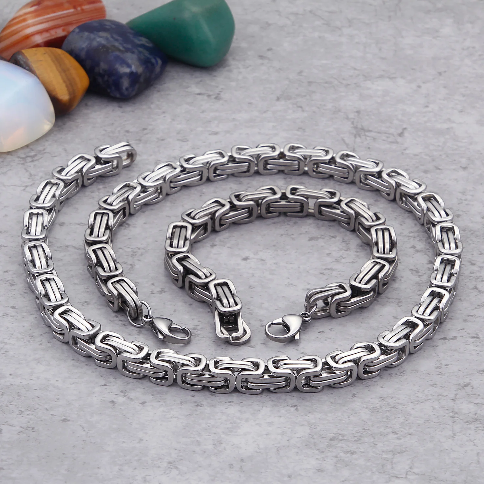 2019 Wholesale Classic Long Byzantine Chain Necklace Mens Chain Necklace Jewelry