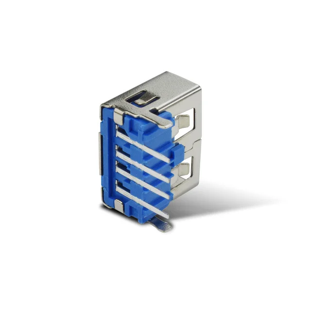 
4P Right Angle Type A USB 2.0 Female Connector AF DIP Type Connector for PCB Mounted 