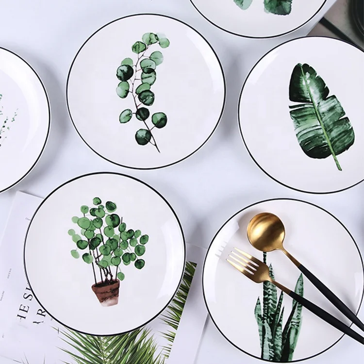 
portuguese palm leaf design crockery dinnerware 