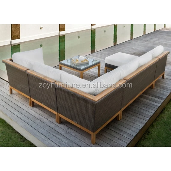 
teak sofa hot selling garden sofa aluminum modern outdoor lounge set white teak wood sofa set 