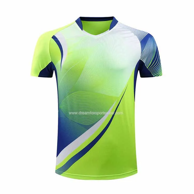 New design cheap custom made table tennis t shirt sublimation short sleeve adult cricket polo tennis training shirt quick dry