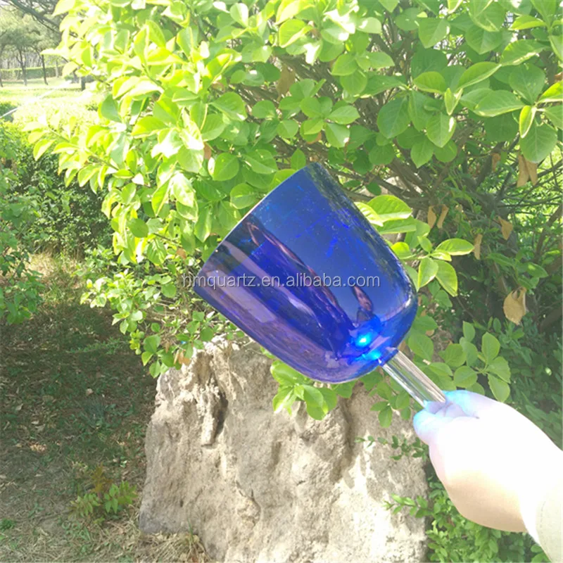 Meditation And Yoga Handle Clear And Color Crystal Singing Bowl Quartz Healing