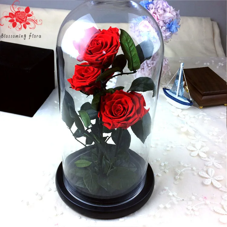 Cheap bulk christmas gifts long lasting real rose flowers forever preserved with stem