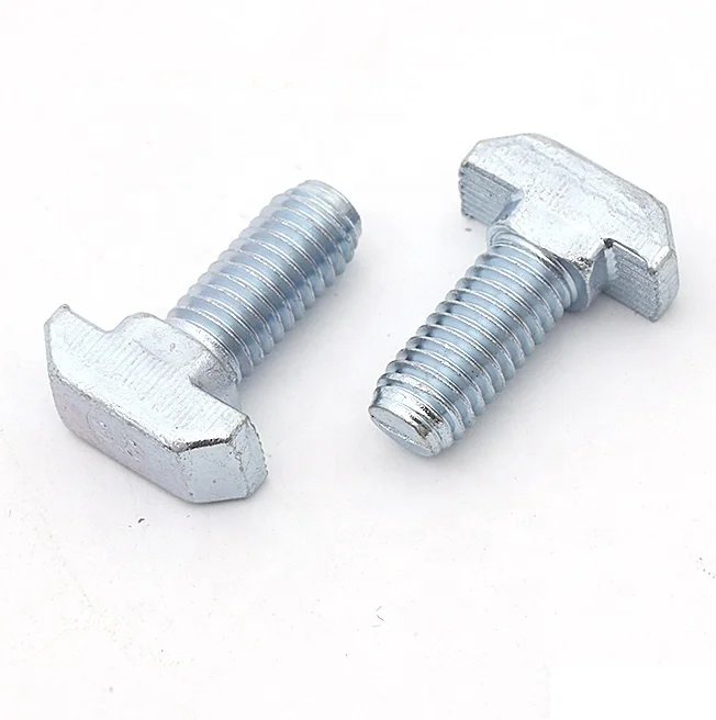 Custom M8x20 25 30 40 60 Hammer T Shaped Head Bolt for Slot 10mm Aluminium Profile Connector