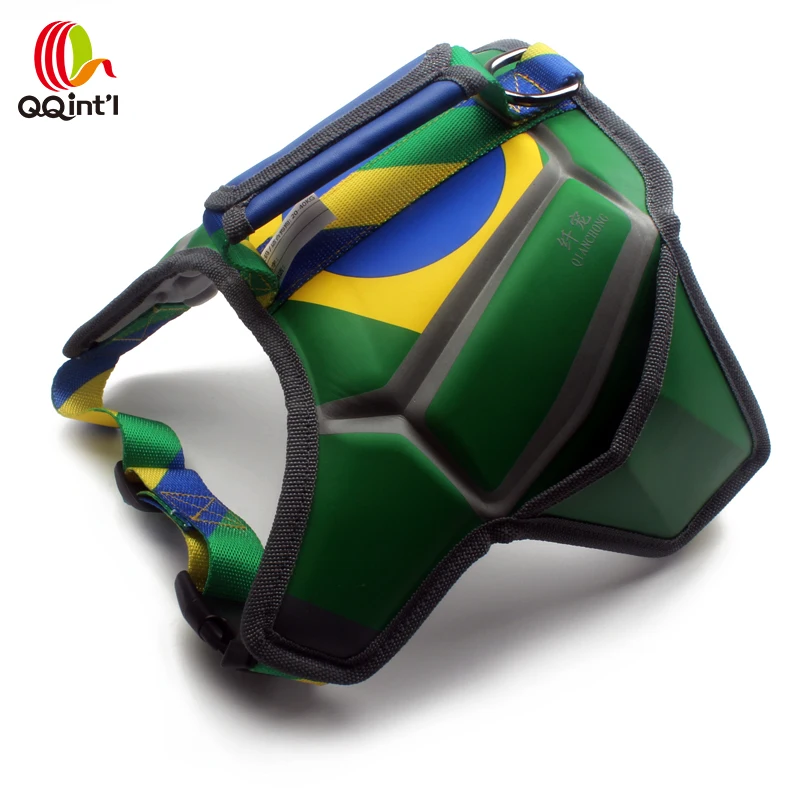 Flag of Brazil reflective pet dog harness wholesale