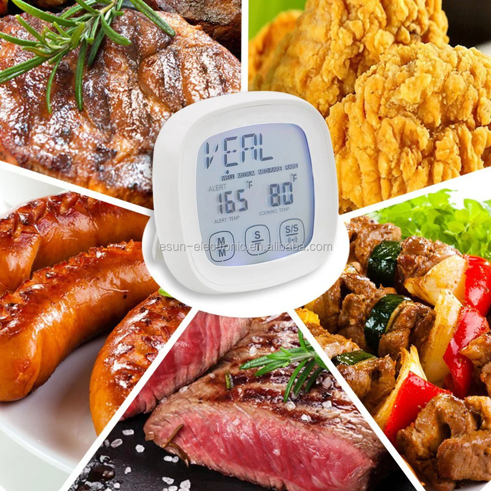 
Amazon Best Seller LCD Display Touchscreen Digital Oven Cooking Food Thermometer with Kitchen timer 