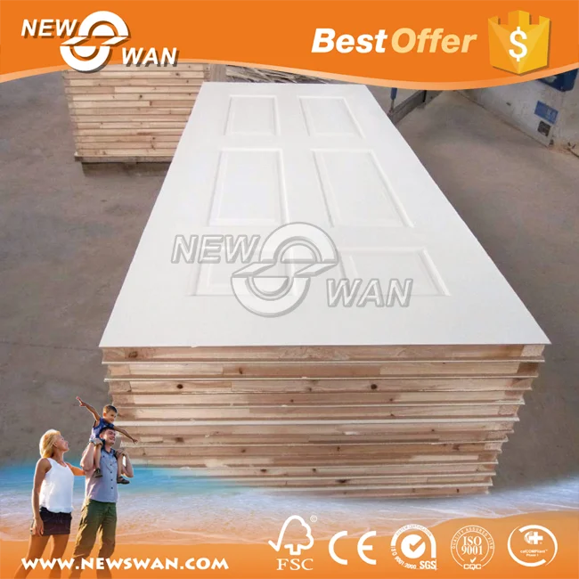 
Wood Veneer HDF Moulded Door Skin Price / White Wooden Door 