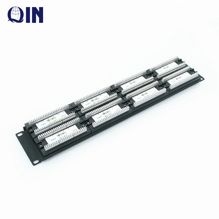 Qin best seller 19 inch rack mount 2U 48 ports UTP Cat5e Patch Panel