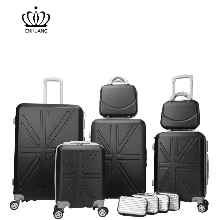 
Carry on trolley luggage 6 piece abs suitcase sets travel case 