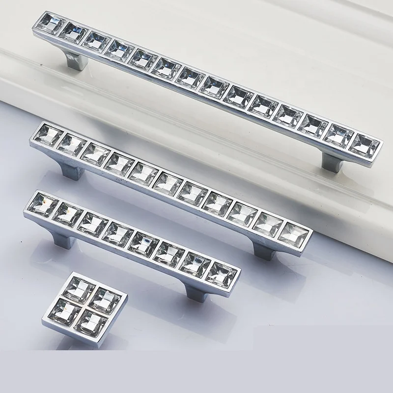 Simple fashion cabinet door drawer  series diamond Acrylic glass handle knob