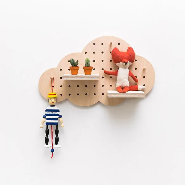 Деревянный Незаконченные деревянные поделки pegboard покрывает изготовленный на заказ печатание чернил дисплей облако полки