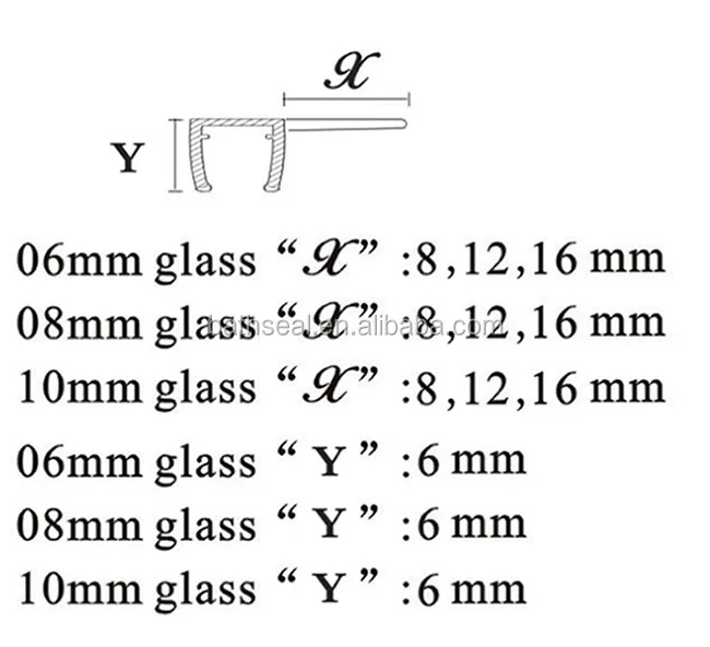 Made in China Door side waterproof soundproof transparent plastic shower screen Rubber seal strip