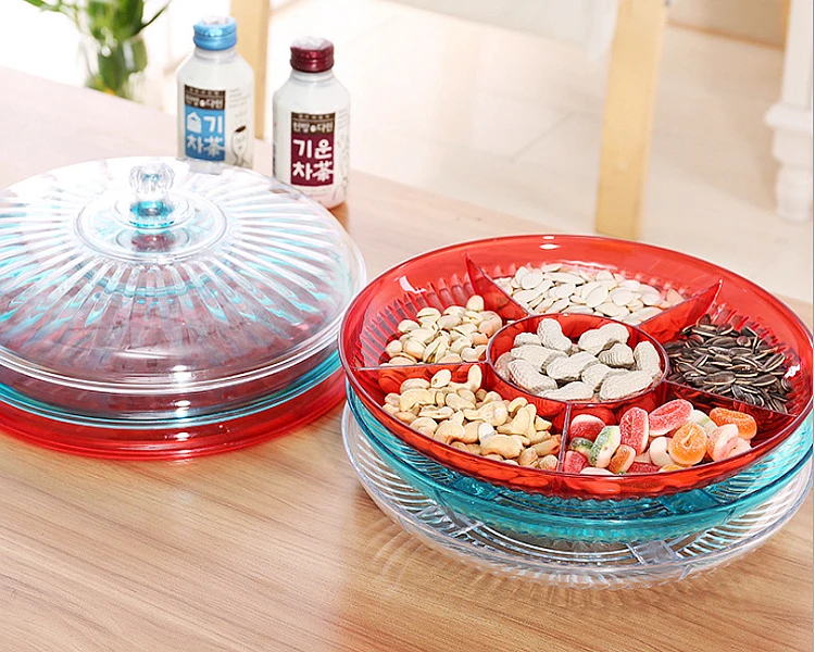 Home And Kitchen Products Dry Fruit Decoration Tray Divided Tray With Lid
