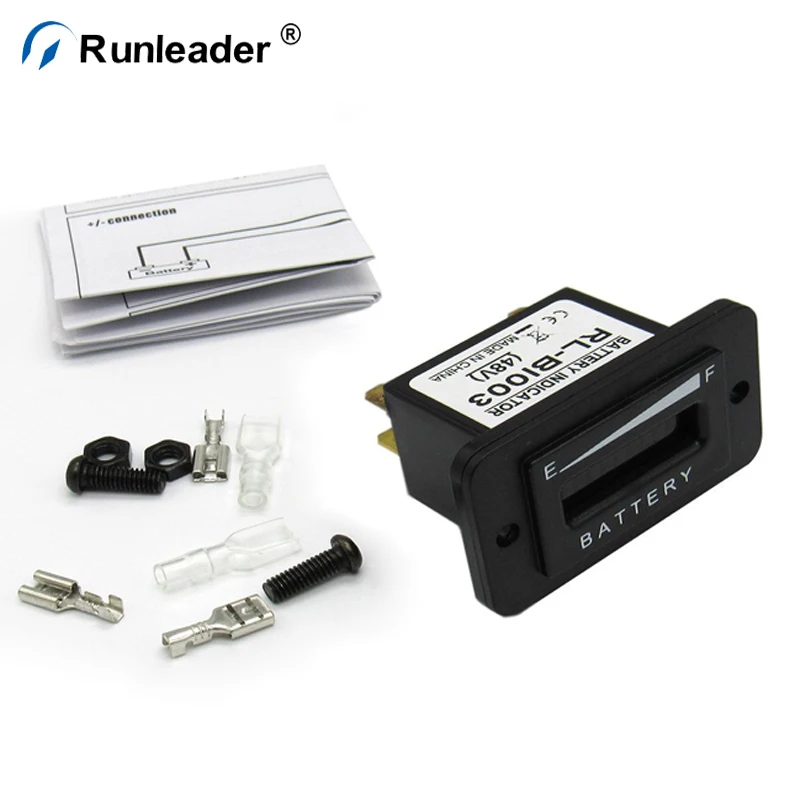 Runleader Battery Charge Discharge Indicator Meter For Golf Carts Digital LED State 12 V 24V 36V 48V 72V Three Color LED Light
