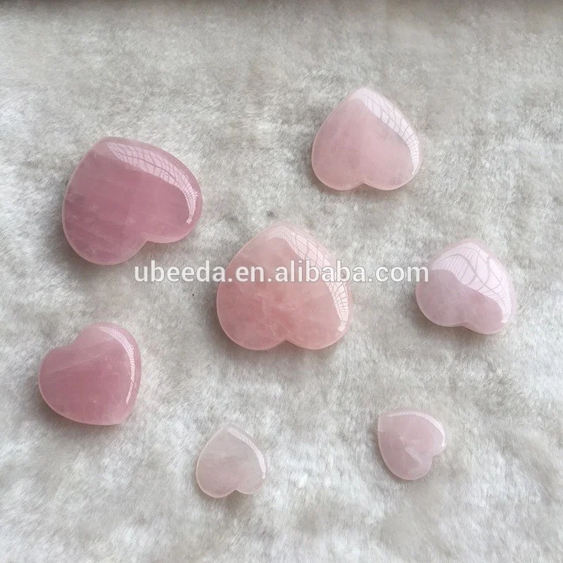 Wholesale price natural hand-polished Rose Quartz Gemstone Hearts