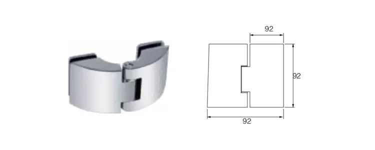 92MM Stainless steel shower room hinge glass clamp