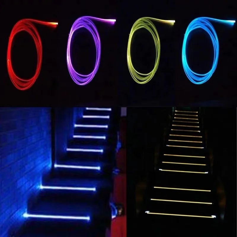 wholesale price Solid Core PMMA diameter 4mm flexible side glow fiber optic for project