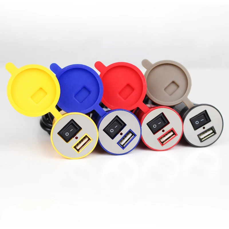 Hot Waterproof 2.1A Car Electric Motorcycle Scooter USB Charger With Switch Motorcycle Phone Charger