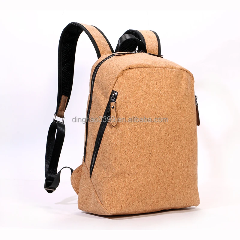 Casual High Quality Custom Logo Cork Bagpack/Soft Eco-friendly Cork Paper Backpack/Large Capacity Women Cork Wooden School Bag