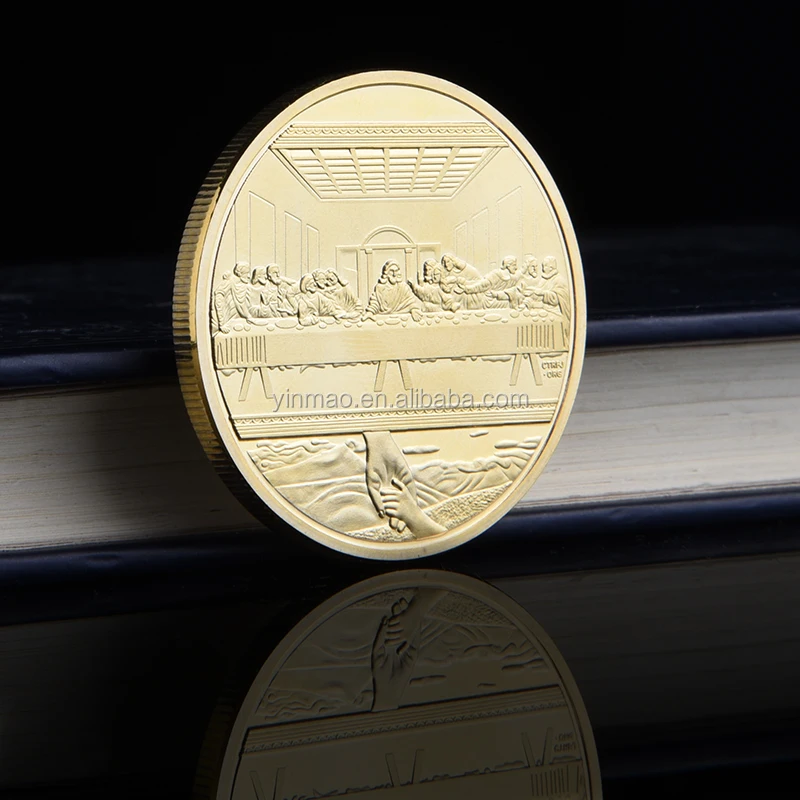 Da Vinci Jesus Last Supper Souvenir Coin Jesus Gold Plated Challenge Custom Coins