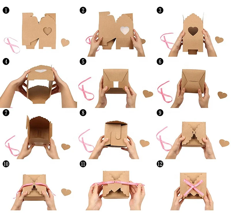 Kraft Paper cake box For Party Gift Wedding Favors Candy Shopping Bags