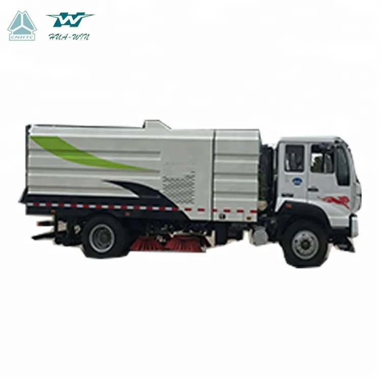 HOWO 4x2 3000Liters-8000Liters light street vacuum and broom dust cleaner road sweeper truck