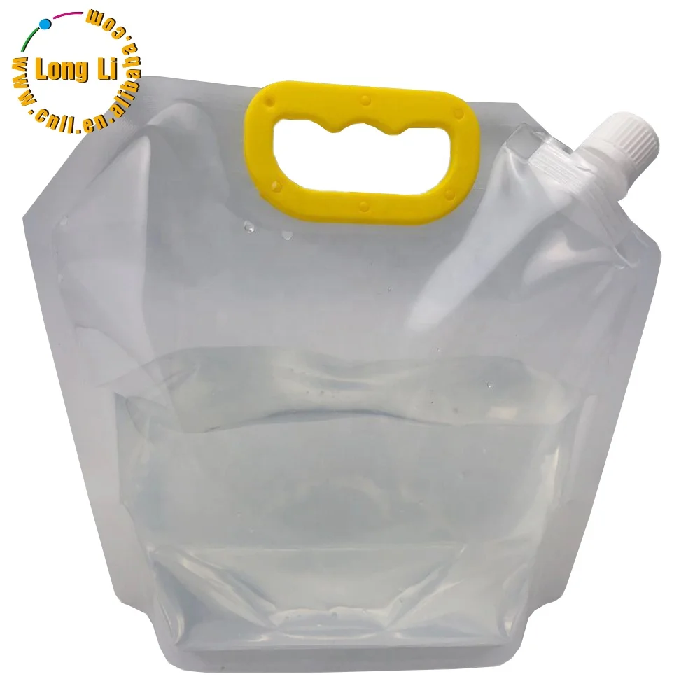 Ready to ship or Custom Logo 4 or 5 Liter Gallon Oil Beer Juice Drink Liquid Storage Stand Up Spout Pouch Foldable Portable Wate