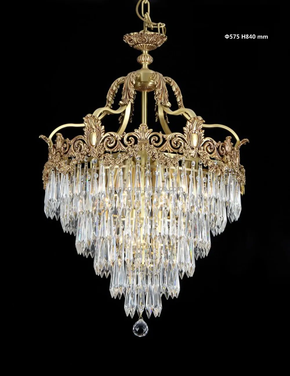 Italy Style Home Decor Crystal Bronze Chandelier for Living Room/ Elegant Ornate Crystal Pendant Lamp Droplight for Hotel