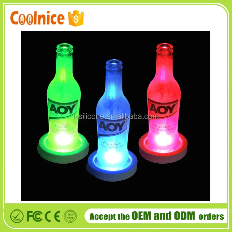 Cool LED Lights Color Changing LED Light Drink Glass Bottle Cup LED Coaster Mat Bar Party Xmas Gift