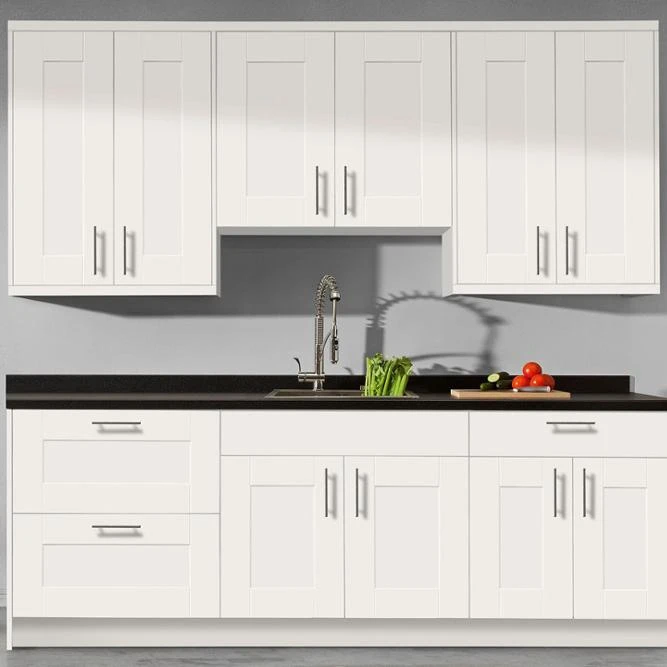 Новый американский Белый шейкер кухонный шкаф из массива дерева напрямую с фабрики мебели