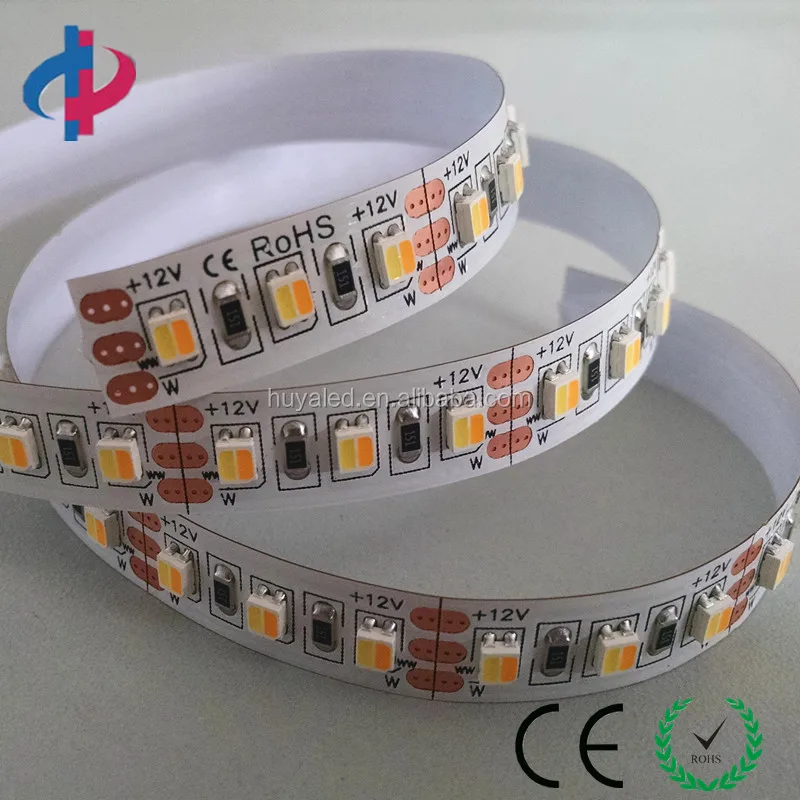 2in1 adjustable flexible strip CW WW 3527 dual color 120led 12V24V 3528 cct led strip